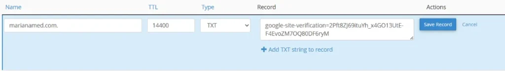 Cómo añadir registro TXT en Namecheap para Google