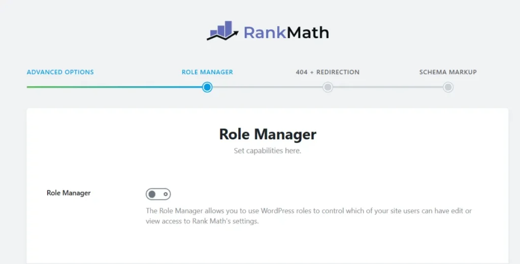 Configuración de permisos de usuario o Role Manager