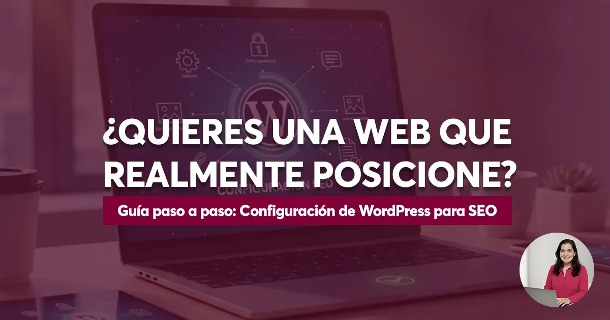 Portada de la guía de configuración de WordPress para SEO por Mariana Med