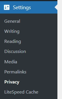Ubicación del menú Ajustes en el administrador de WordPress para configuración SEO.